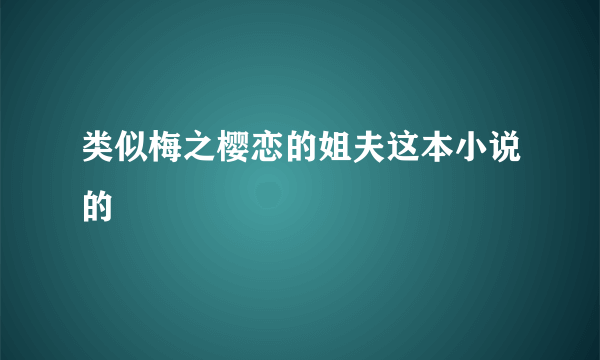 类似梅之樱恋的姐夫这本小说的