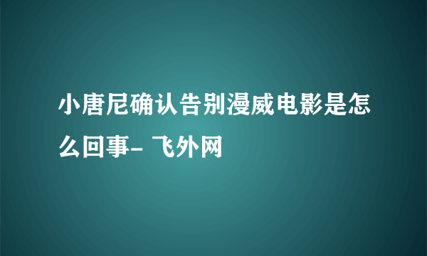 小唐尼确认告别漫威电影是怎么回事- 飞外网