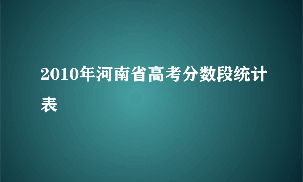 2010年河南省高考分数段统计表