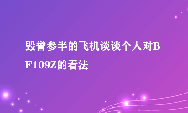 毁誉参半的飞机谈谈个人对BF109Z的看法