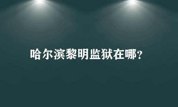 哈尔滨黎明监狱在哪？