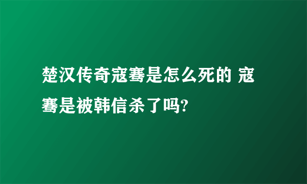 楚汉传奇寇骞是怎么死的 寇骞是被韩信杀了吗?