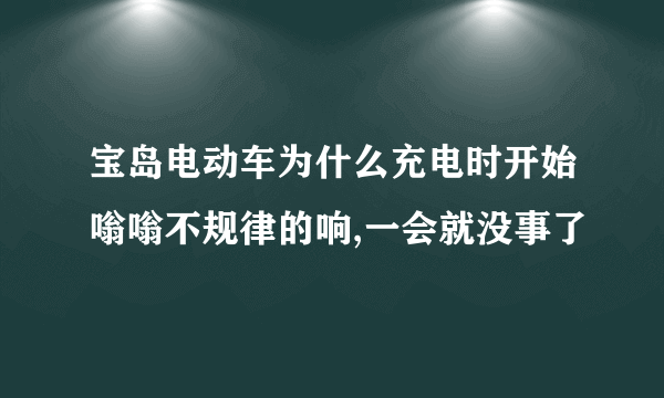 宝岛电动车为什么充电时开始嗡嗡不规律的响,一会就没事了