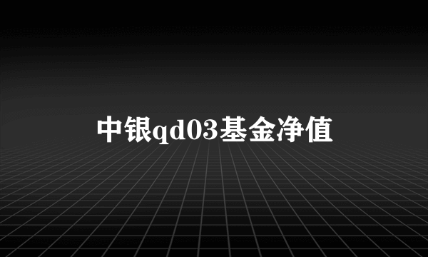 中银qd03基金净值