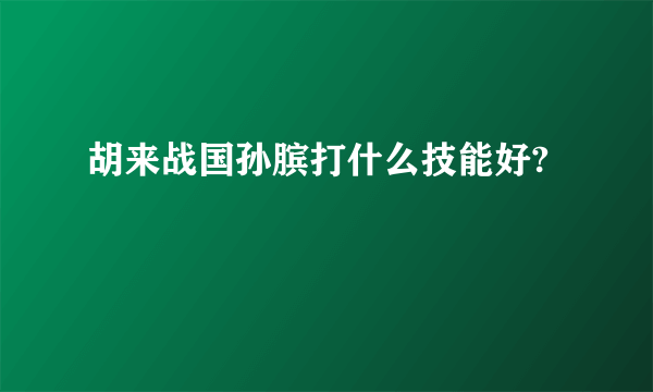 胡来战国孙膑打什么技能好?