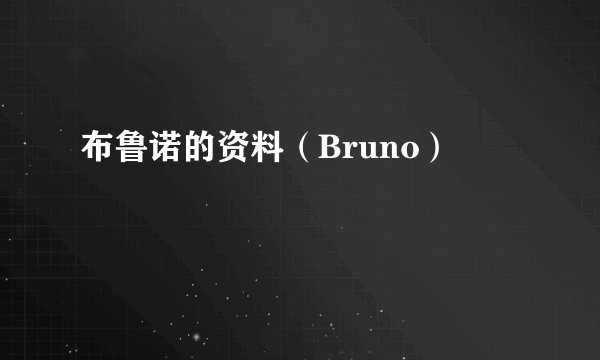 布鲁诺的资料（Bruno）