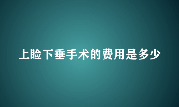 上睑下垂手术的费用是多少