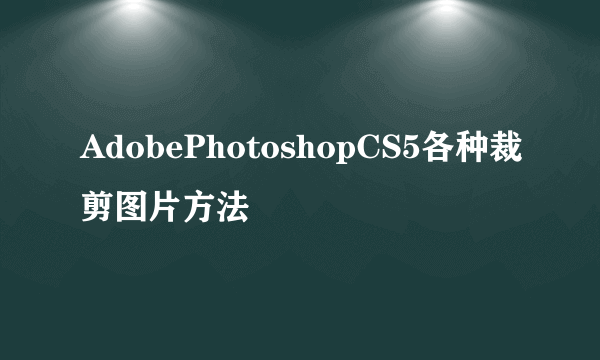 AdobePhotoshopCS5各种裁剪图片方法