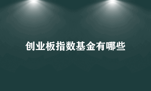 创业板指数基金有哪些