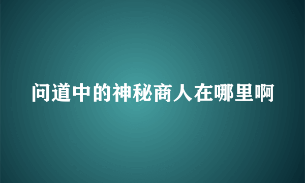 问道中的神秘商人在哪里啊