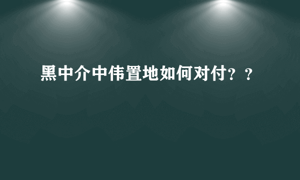 黑中介中伟置地如何对付？？