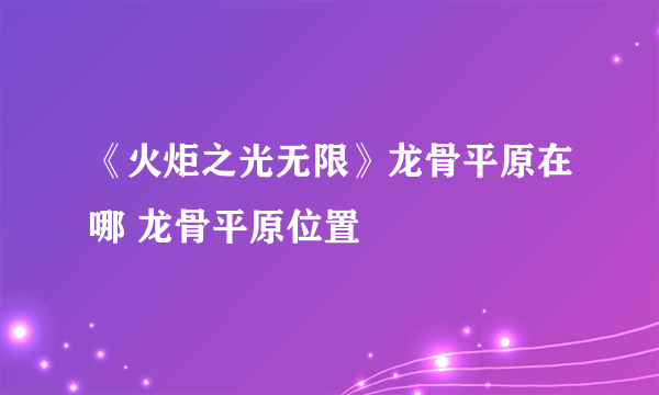 《火炬之光无限》龙骨平原在哪 龙骨平原位置