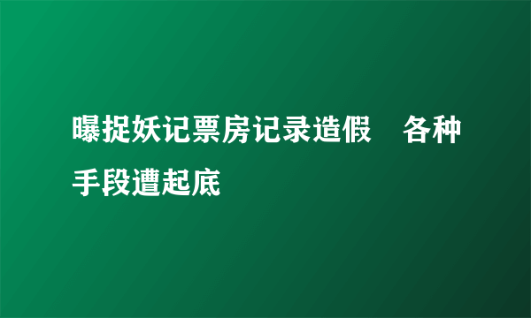 曝捉妖记票房记录造假　各种手段遭起底