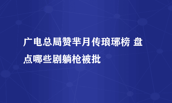 广电总局赞芈月传琅琊榜 盘点哪些剧躺枪被批