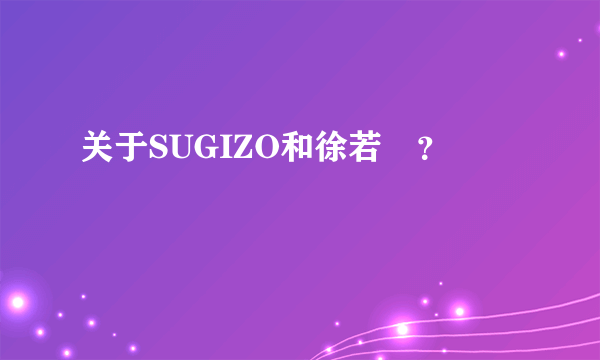 关于SUGIZO和徐若瑄？