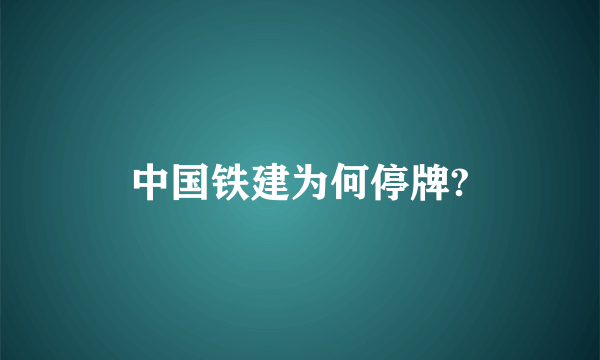 中国铁建为何停牌?