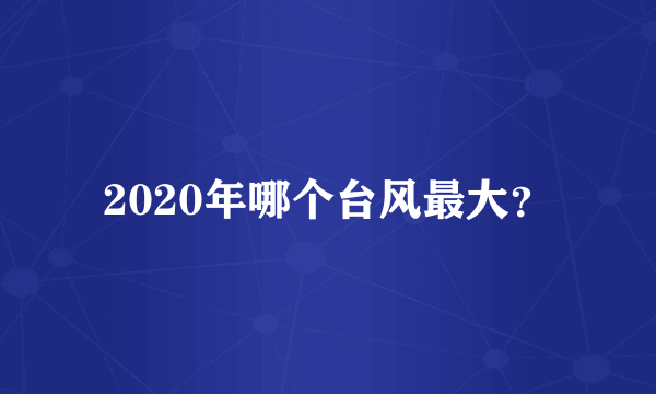 2020年哪个台风最大？