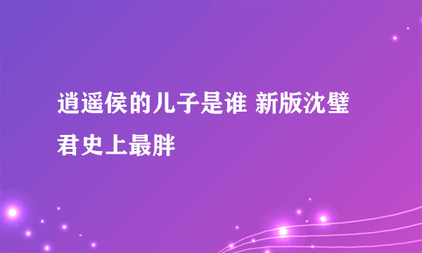 逍遥侯的儿子是谁 新版沈璧君史上最胖