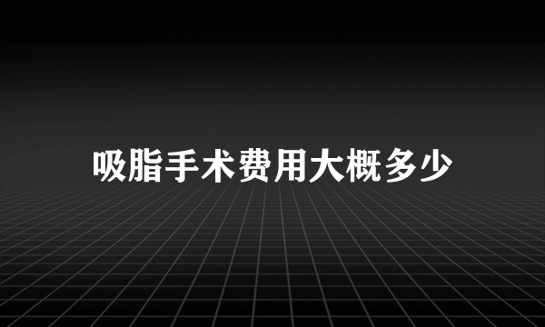 吸脂手术费用大概多少