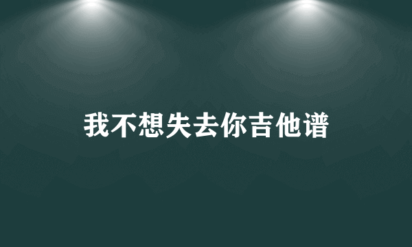 我不想失去你吉他谱