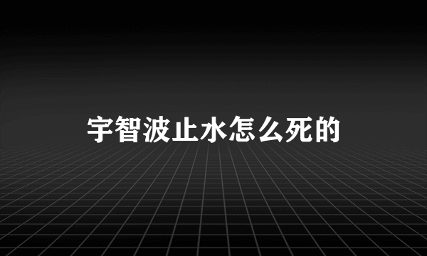 宇智波止水怎么死的