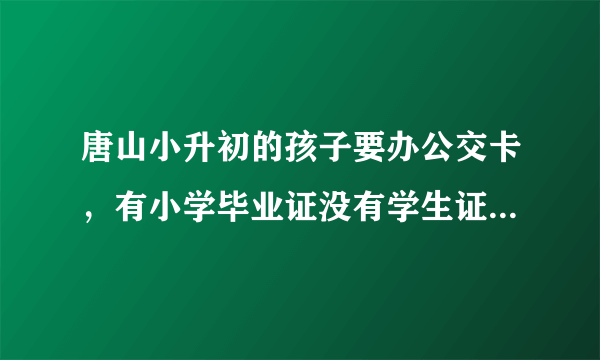 唐山小升初的孩子要办公交卡，有小学毕业证没有学生证可以吗？