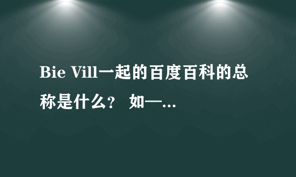 Bie Vill一起的百度百科的总称是什么？ 如——翰爽【百度百科】