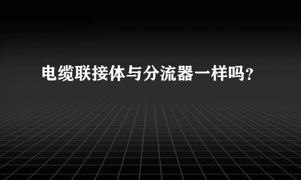 电缆联接体与分流器一样吗？