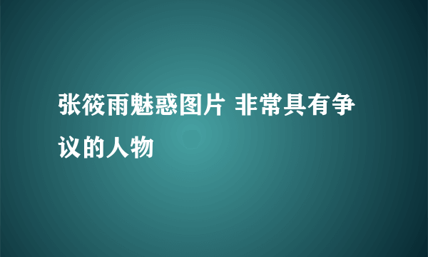 张筱雨魅惑图片 非常具有争议的人物