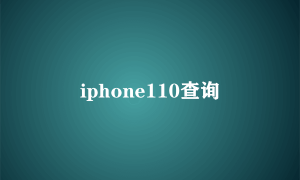 iphone110查询