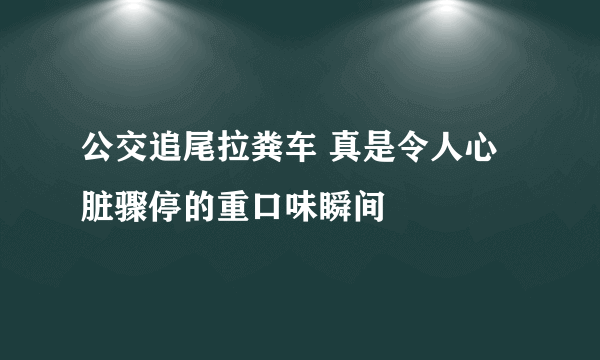 公交追尾拉粪车 真是令人心脏骤停的重口味瞬间