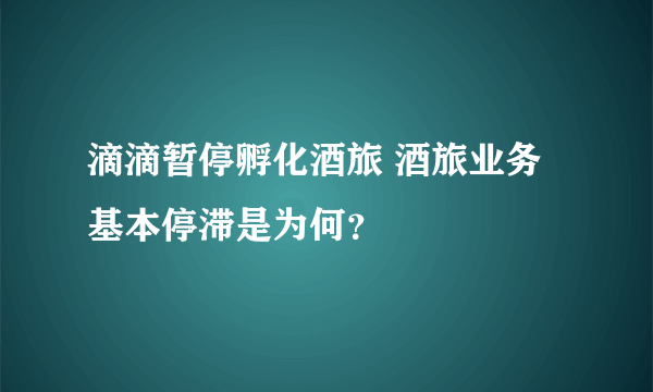 滴滴暂停孵化酒旅 酒旅业务基本停滞是为何？