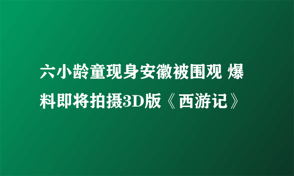 六小龄童现身安徽被围观 爆料即将拍摄3D版《西游记》