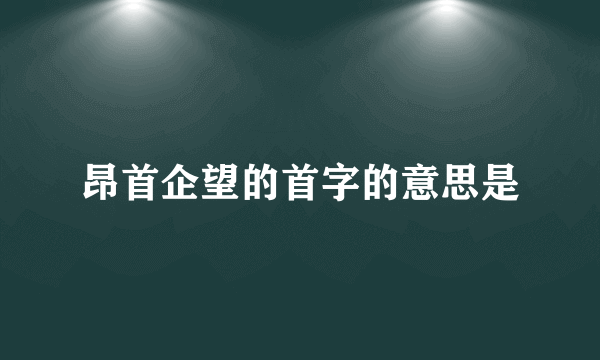 昂首企望的首字的意思是