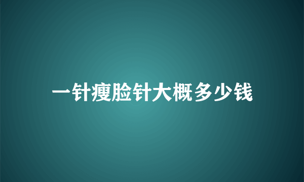 一针瘦脸针大概多少钱