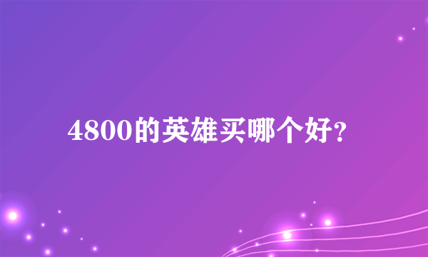 4800的英雄买哪个好？