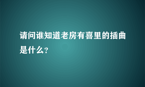 请问谁知道老房有喜里的插曲是什么？