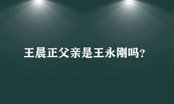 王晨正父亲是王永刚吗？