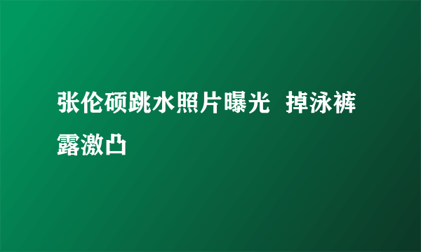 张伦硕跳水照片曝光  掉泳裤露激凸