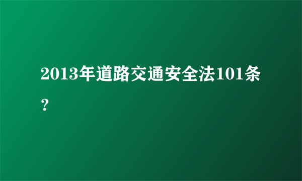 2013年道路交通安全法101条？