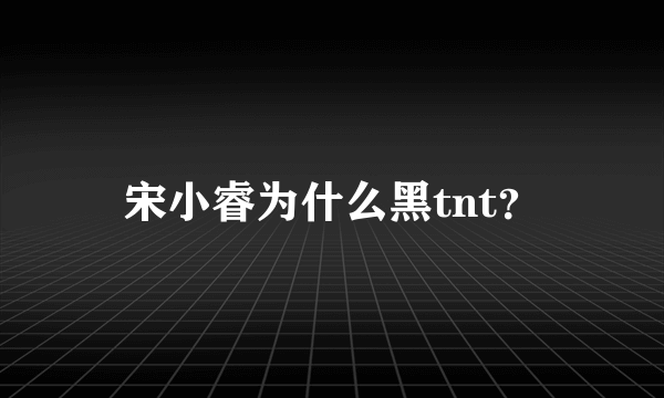 宋小睿为什么黑tnt？