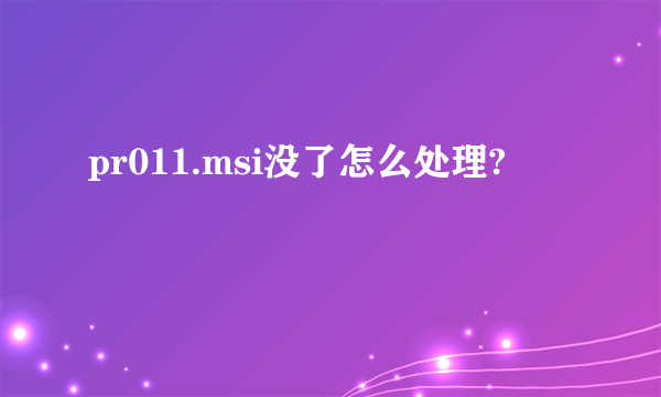 pr011.msi没了怎么处理?