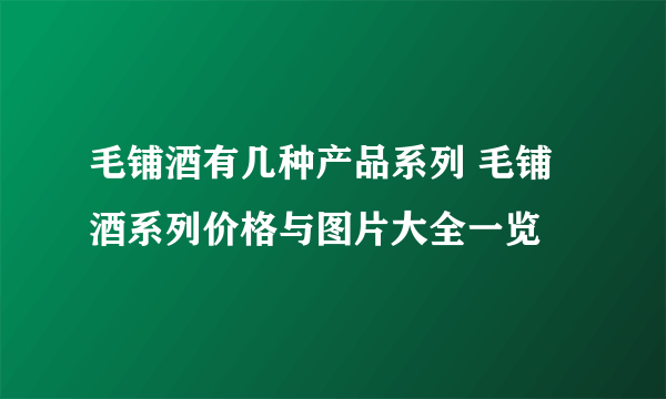 毛铺酒有几种产品系列 毛铺酒系列价格与图片大全一览