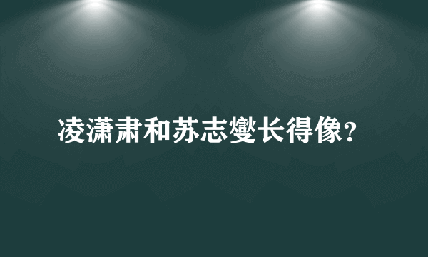 凌潇肃和苏志燮长得像？