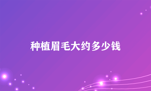 种植眉毛大约多少钱