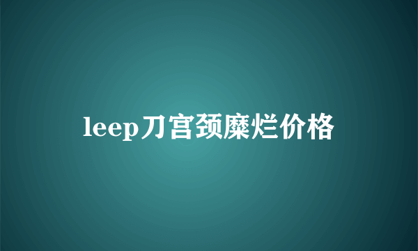 leep刀宫颈糜烂价格