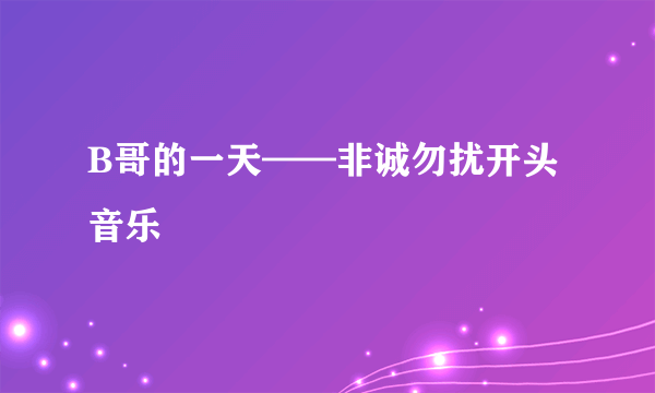 B哥的一天——非诚勿扰开头音乐