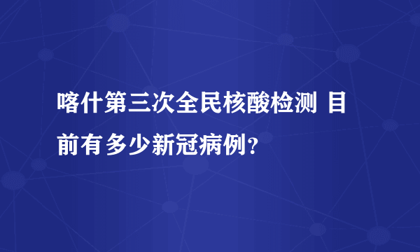 喀什第三次全民核酸检测 目前有多少新冠病例？