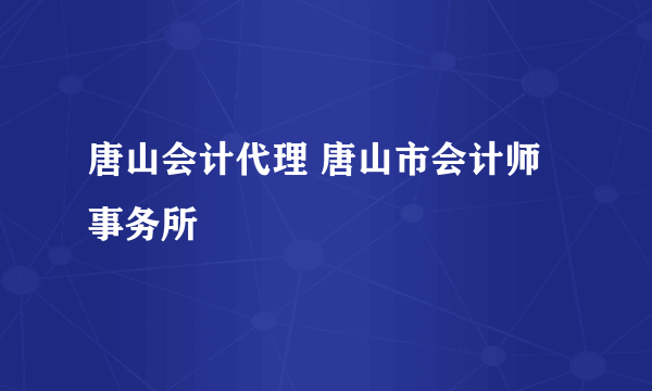 唐山会计代理 唐山市会计师事务所