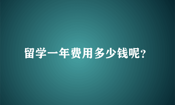 留学一年费用多少钱呢？